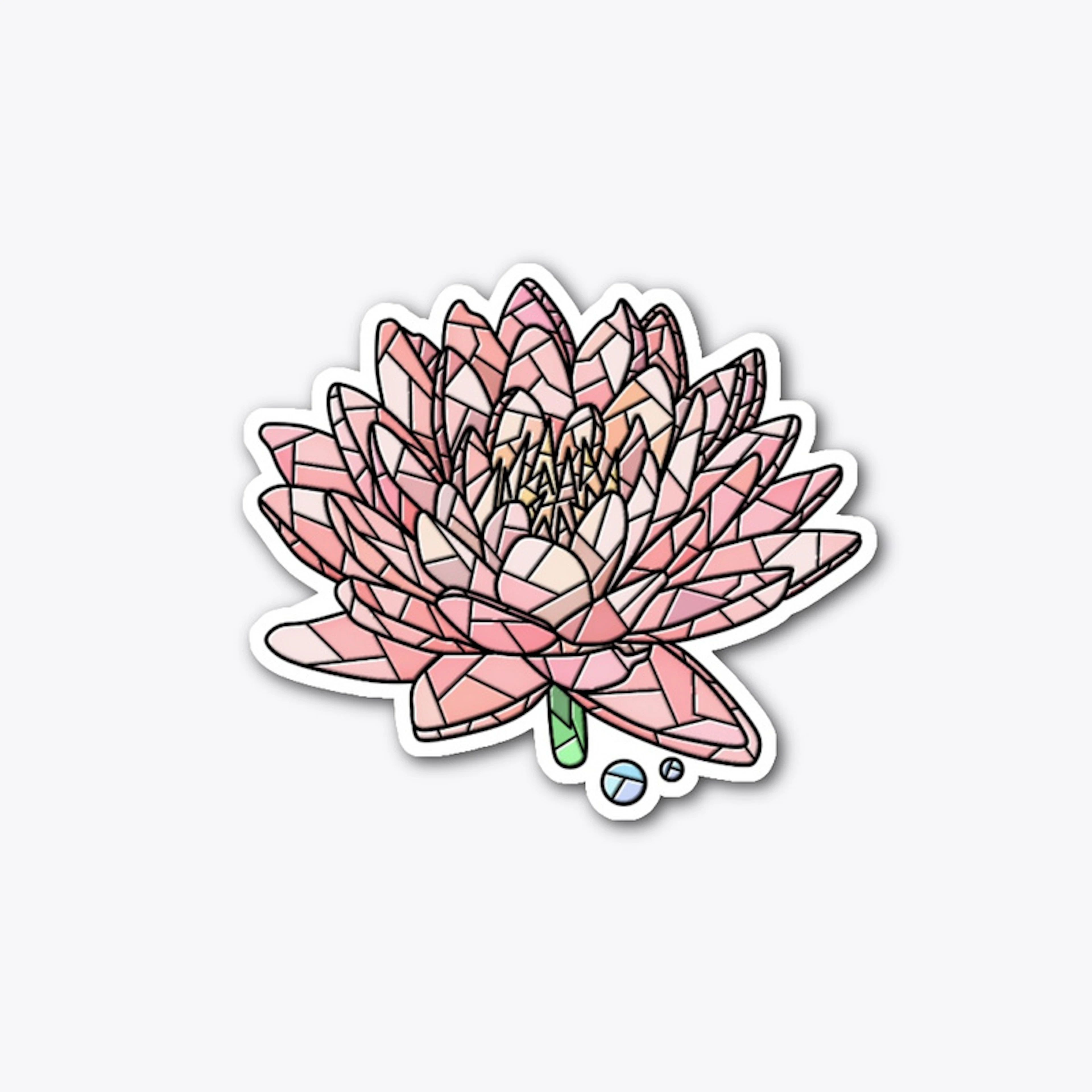 Stained Glass Water Lily Sticker