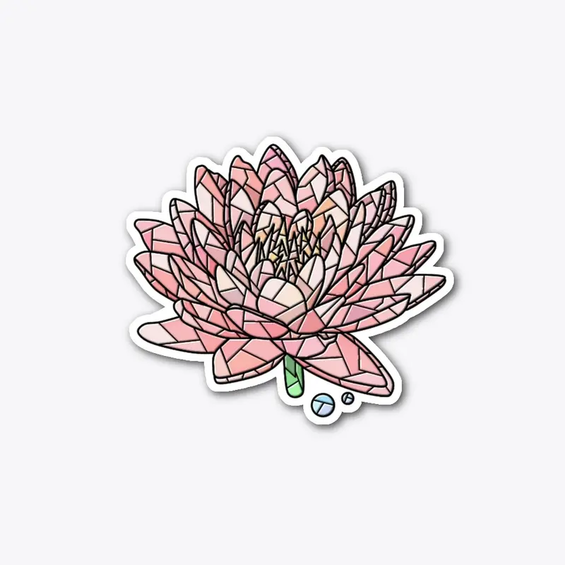 Stained Glass Water Lily Sticker