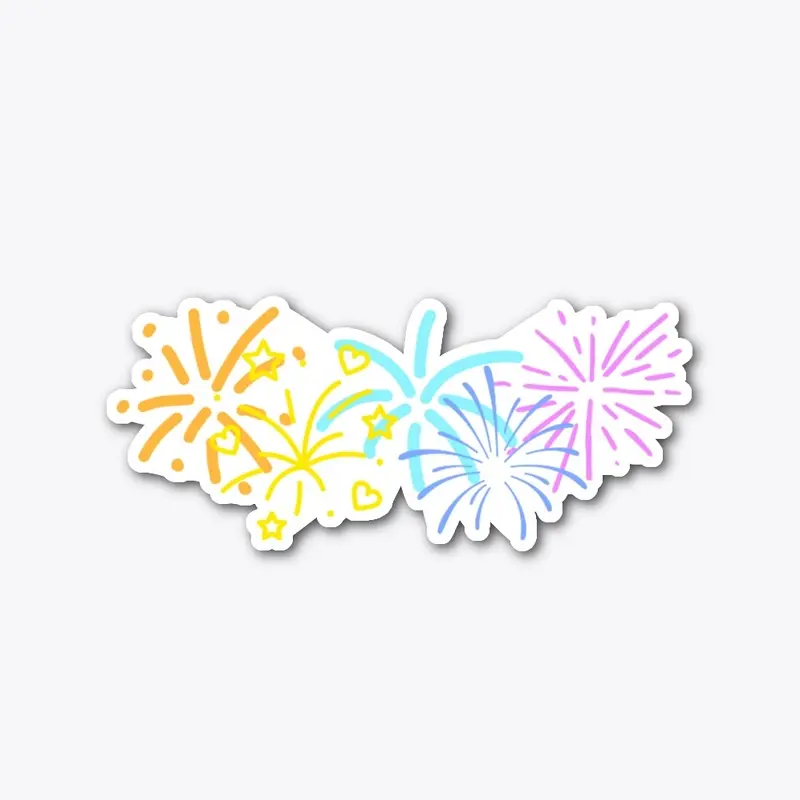 Firework Die Cut Sticker